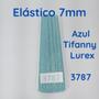 Imagem de 50 metros Elástico Lurex chato 7mm Azul Tifanny  3787 050