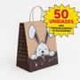 Imagem de 50 Sacolas Páscoa Presente Chocolate Coelho (23,5x17x28)