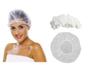 Imagem de 50 Toucas Plástica Descartável Para Banho Cabelo Sanfonada antialérgica