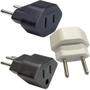 Imagem de 500 Plug Adaptador Chato 2 Pinos 3 Pinos 10a Preto Branco Margirius