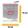 Imagem de 500 Sacos Adesivados Transparente Marca Cromus 10x15 cm Saquinho Plástico Adesivo Atacado 