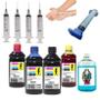 Imagem de 500ml Kit Tinta Recarga Compatível Cartucho Hp 21 22 57 92 93 97 Duplo Sugador + Com Manual