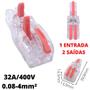 Imagem de 50un Conector Elétrico Emenda Derivação Para Iluminação 3 vias 1 entrada 2 saídas 4mm² 32A/400V Laranja