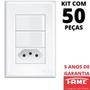 Imagem de 50un Interruptor Paralelo Three Way 2 Teclas 16A e Tomada Padrão 2P+T 10A Com Placa Evidence FAME