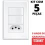 Imagem de 5un Interruptor Simples 2 Teclas 16A e Tomada Padrão 2P+T 20A Com Placa Evidence FAME