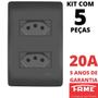 Imagem de 5un Tomada Padrão Dupla 2P+T 20A Com Placa Habitat Black FAME