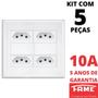 Imagem de 5un Tomada Padrão Quádrupla 2P+T 10A 4X4 Com Placa Evidence FAME