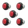 Imagem de 5x Chave Push Button 2 Terminais 12mm Ds-12b - Vermelho