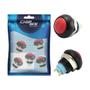 Imagem de 5x Chave Push Button 2 Terminais 12mm Ds-12b - Vermelho