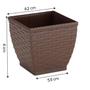 Imagem de 5X Vaso Cachepot Rattan M3 Quadrado Coffee(0,35L)INJEPLASTEC