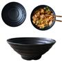 Imagem de 6 Bowl Oriental 1000ml Tigela Redonda em Melamina Preto 1L