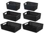 Imagem de 6 Cestos Organizadores Multiuso Decorativo Rattan Home Organizer 2P-2M-2G