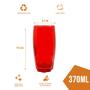 Imagem de 6 Copos de Vidro 370ml Florence Vermelho Suco Agua