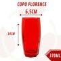 Imagem de 6 Copos de Vidro 370ML Vermelho e Transparente 370ML
