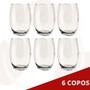 Imagem de 6 Copos Redondo Vidro Transparente California Mesa 450ml