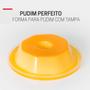 Imagem de 6 Formas Pudim Grande 500ml Plástico Forneável Kit C/ Tampa