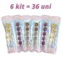 Imagem de 6 Kit Gliter Folha de Ouro p/ Unhas 6 Un cada Cores Sortidas