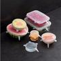 Imagem de 6 peças - Kit de Silicone Vedar Alimento 6 UNIDADES Diversos Tamanhos de Tampa de Silicone Elástico para Tupperware  Envio Imediato Kit de silicone protetor de alimentos para cozinha