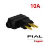Imagem de 6 Plug Macho Pial Legrand 10A com Terra e Saída Lateral