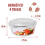 Imagem de 6 Potes Hermetico 620ml Redondo Vidro Microondas Multiuso