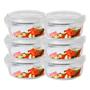 Imagem de 6 Potes Hermetico 620ml Redondo Vidro Microondas Multiuso