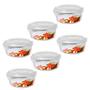 Imagem de 6 Potes Hermetico 950ml Redondo Vidro Microondas Multiuso