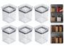 Imagem de 6 Potes Hermético Quadrado Empilhável Multiuso Lumini 180ml
