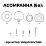 Imagem de 6 Roteadores Wi-Fi 6 Access Point 3.0 Gbps + 6 Injetores PoE+  6 U6+ Ubiquiti C/ 6 Fontes 48V 30W