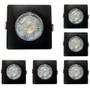 Imagem de 6 Spot Led Quadrado 5W Branco Frio 6500k Preto Bivolt