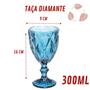 Imagem de 6 Taças de Vidro Diamond Azul Água Suco 300ML Tendência