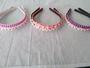 Imagem de 6-tiara  plastica enfeitada com flores e  perola