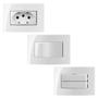 Imagem de 6 Tomada Embutir 3 Pinos 10a + 4 Interruptor Duplo Simples + 4 Interruptor Simples Sleek Branco Margirius