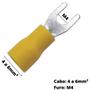 Imagem de 600un Terminal Forquilha Garfo Amarelo 4,0-6,0mm² M4 SV5.5-4