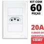 Imagem de 60un Tomada Padrão 2P+T 20A Com Placa Evidence FAME