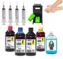 Imagem de 650ml Kit Tinta Recarga Compatível Cartucho 667 667xl Impressora HP 2776 2376 6476 + Snap Fill