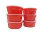 Imagem de 6Potes Oitavados Com Tampa Marmita Sobremesa 700 Ml Vermelho
