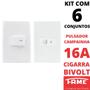 Imagem de 6un Campainha Cigarra Bivolt Pulsador Com Placa Evidence FAME