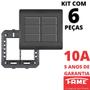 Imagem de 6un Interruptor Simples 10A 6 Teclas Com Placa 4x4 Habitat Black FAME