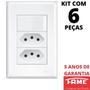 Imagem de 6un Interruptor Simples 16A e Tomada Dupla Padrão 2P+T 10A Com Placa Evidence FAME