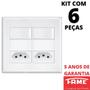 Imagem de 6un Interruptor Simples 2 Teclas 16A e Tomada Padrão Dupla 2P+T 10A Com Placa Evidence FAME
