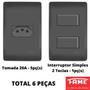 Imagem de 6un Tomadas Interruptores 4x2 Com Placa Habitat Black FAME