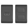 Imagem de 6un Tomadas Interruptores 4x2 Com Placa Habitat Black FAME