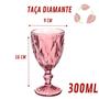 Imagem de 6UNI Taça Diamante Copos Vidro Lilás 300ml Suco Vinho Água