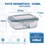 Imagem de 7 Pote de Vidro Hermético com Divisoria p/ Marmita 640ml