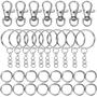 Imagem de 70 Peças de Chaveiros Giratórios com Gancho e Argolas - Kit para Chaveiros DIY