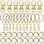 Imagem de 70 Peças de Chaveiros Giratórios com Gancho e Argolas - Kit para Chaveiros DIY