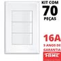 Imagem de 70un Interruptor Simples 3 Teclas 16A Com Placa 4x2 Evidence FAME