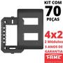 Imagem de 70un Placa 4X2 02 Módulos Com Suporte Habitat Black FAME