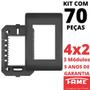 Imagem de 70un Placa 4X2 03 Módulos Com Suporte Habitat Black FAME