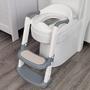 Imagem de 711TEK Potty Training Seat com Escada de Banco de Degraus, Banheiro de Treinamento de Potty para Crianças Meninas Crianças-Confortável Assento seguro Potty com Escada Anti-Slip Pads (Cinza)